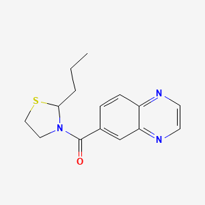 molecular formula C15H17N3OS B7621447 (2-Propyl-1,3-thiazolidin-3-yl)-quinoxalin-6-ylmethanone 