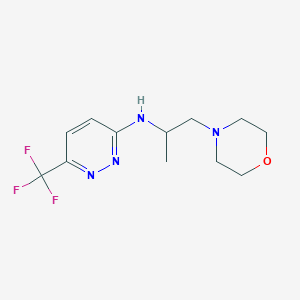 molecular formula C12H17F3N4O B7621630 N-(1-morpholin-4-ylpropan-2-yl)-6-(trifluoromethyl)pyridazin-3-amine 