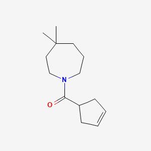 molecular formula C14H23NO B7621693 Cyclopent-3-en-1-yl-(4,4-dimethylazepan-1-yl)methanone 