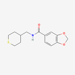 molecular formula C14H17NO3S B7622235 N-(thian-4-ylmethyl)-1,3-benzodioxole-5-carboxamide 