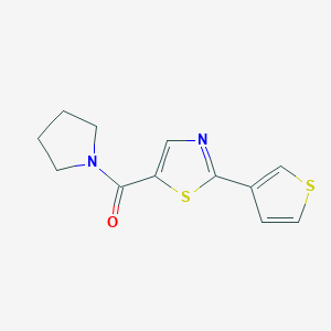 molecular formula C12H12N2OS2 B7622340 Pyrrolidin-1-yl-(2-thiophen-3-yl-1,3-thiazol-5-yl)methanone 