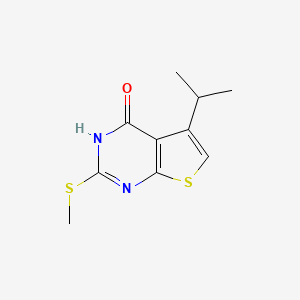 molecular formula C10H12N2OS2 B7622341 5-Isopropyl-2-(methylthio)thieno[2,3-d]pyrimidin-4(3h)-one 