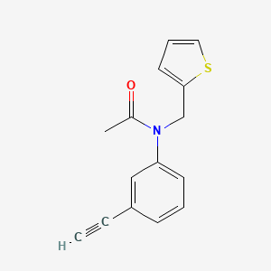 molecular formula C15H13NOS B7622408 N-(3-ethynylphenyl)-N-(thiophen-2-ylmethyl)acetamide 