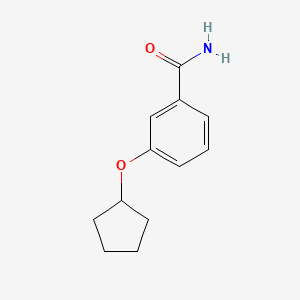 molecular formula C12H15NO2 B7622459 3-(Cyclopentyloxy)benzamide 