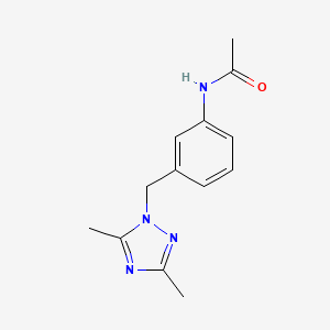 molecular formula C13H16N4O B7622594 N-[3-[(3,5-dimethyl-1,2,4-triazol-1-yl)methyl]phenyl]acetamide 