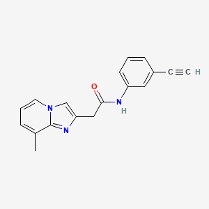 molecular formula C18H15N3O B7622769 N-(3-ethynylphenyl)-2-(8-methylimidazo[1,2-a]pyridin-2-yl)acetamide 