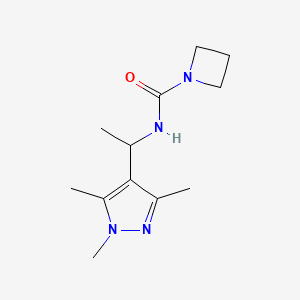 molecular formula C12H20N4O B7622970 N-[1-(1,3,5-trimethylpyrazol-4-yl)ethyl]azetidine-1-carboxamide 
