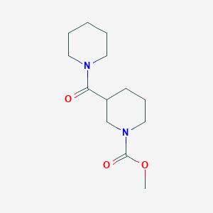 molecular formula C13H22N2O3 B7623243 Methyl 3-(piperidine-1-carbonyl)piperidine-1-carboxylate 