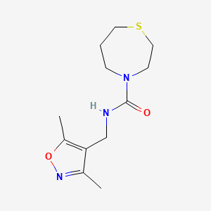 molecular formula C12H19N3O2S B7623438 N-[(3,5-dimethyl-1,2-oxazol-4-yl)methyl]-1,4-thiazepane-4-carboxamide 