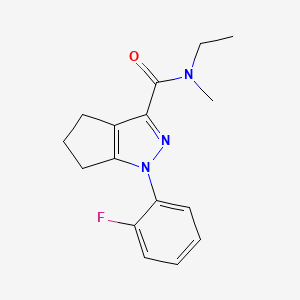 molecular formula C16H18FN3O B7623536 N-ethyl-1-(2-fluorophenyl)-N-methyl-5,6-dihydro-4H-cyclopenta[c]pyrazole-3-carboxamide 