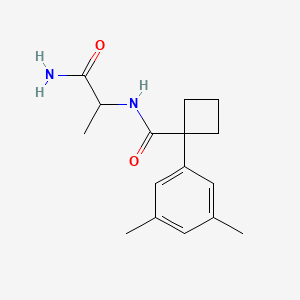 molecular formula C16H22N2O2 B7623726 N-(1-amino-1-oxopropan-2-yl)-1-(3,5-dimethylphenyl)cyclobutane-1-carboxamide 