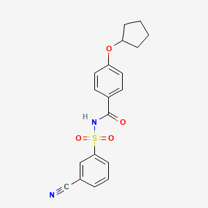 molecular formula C19H18N2O4S B7623755 N-(3-cyanophenyl)sulfonyl-4-cyclopentyloxybenzamide 
