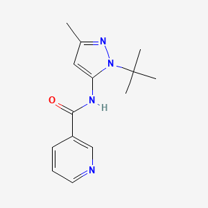 molecular formula C14H18N4O B7624014 N-(2-tert-butyl-5-methylpyrazol-3-yl)pyridine-3-carboxamide 