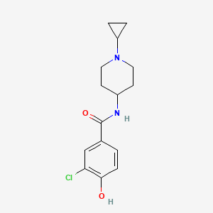 molecular formula C15H19ClN2O2 B7624034 3-chloro-N-(1-cyclopropylpiperidin-4-yl)-4-hydroxybenzamide 