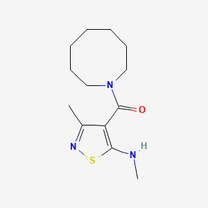 molecular formula C13H21N3OS B7624150 Azocan-1-yl-[3-methyl-5-(methylamino)-1,2-thiazol-4-yl]methanone 
