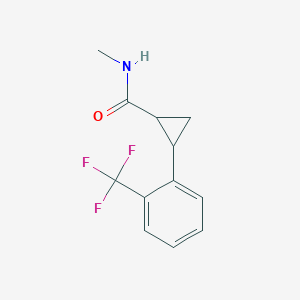 molecular formula C12H12F3NO B7624205 N-methyl-2-[2-(trifluoromethyl)phenyl]cyclopropane-1-carboxamide 