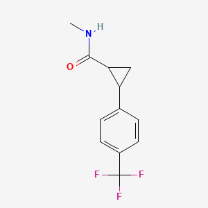 molecular formula C12H12F3NO B7624208 N-methyl-2-[4-(trifluoromethyl)phenyl]cyclopropane-1-carboxamide 