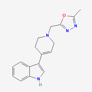 molecular formula C17H18N4O B7624231 2-[[4-(1H-indol-3-yl)-3,6-dihydro-2H-pyridin-1-yl]methyl]-5-methyl-1,3,4-oxadiazole 