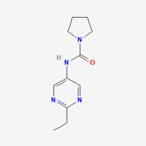molecular formula C11H16N4O B7624282 N-(2-ethylpyrimidin-5-yl)pyrrolidine-1-carboxamide 