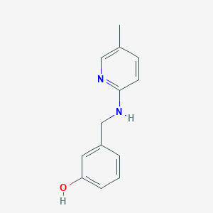 molecular formula C13H14N2O B7624823 3-[[(5-Methylpyridin-2-yl)amino]methyl]phenol 
