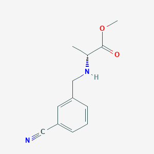 molecular formula C12H14N2O2 B7624839 methyl (2R)-2-[(3-cyanophenyl)methylamino]propanoate 