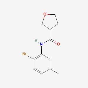 molecular formula C12H14BrNO2 B7624859 N-(2-bromo-5-methylphenyl)oxolane-3-carboxamide 