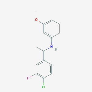 molecular formula C15H15ClFNO B7625283 N-[1-(4-chloro-3-fluorophenyl)ethyl]-3-methoxyaniline 