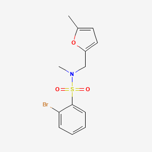molecular formula C13H14BrNO3S B7625453 2-bromo-N-methyl-N-[(5-methylfuran-2-yl)methyl]benzenesulfonamide 