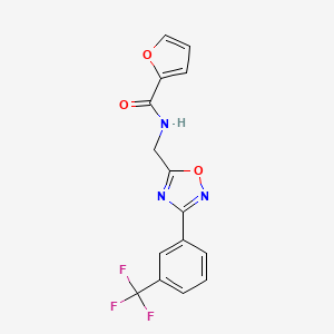molecular formula C15H10F3N3O3 B7625554 N~2~-({3-[3-(trifluoromethyl)phenyl]-1,2,4-oxadiazol-5-yl}methyl)-2-furamide 