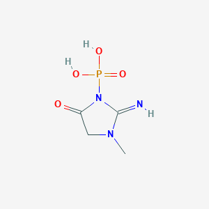 molecular formula C4H8N3O4P B076257 3-Phosphono-2-imino-1-methyl-4-oxoimidazolidine CAS No. 14307-18-7