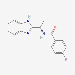molecular formula C16H14FN3O B7625803 N-[(1S)-1-(1H-benzimidazol-2-yl)ethyl]-4-fluorobenzamide 