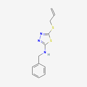 molecular formula C12H13N3S2 B7625857 N-benzyl-5-prop-2-enylsulfanyl-1,3,4-thiadiazol-2-amine 