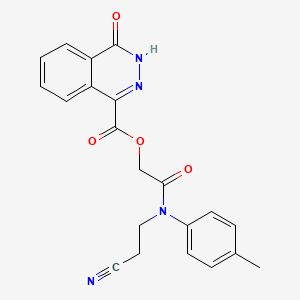 molecular formula C21H18N4O4 B7626255 [2-[N-(2-cyanoethyl)-4-methylanilino]-2-oxoethyl] 4-oxo-3H-phthalazine-1-carboxylate 