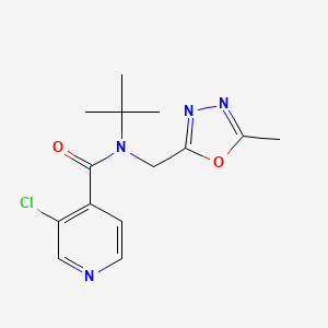 molecular formula C14H17ClN4O2 B7626355 N-tert-butyl-3-chloro-N-[(5-methyl-1,3,4-oxadiazol-2-yl)methyl]pyridine-4-carboxamide 