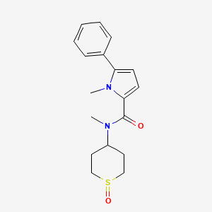 molecular formula C18H22N2O2S B7626542 N,1-dimethyl-N-(1-oxothian-4-yl)-5-phenylpyrrole-2-carboxamide 