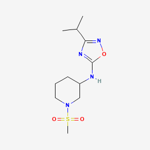molecular formula C11H20N4O3S B7626617 N-(1-methylsulfonylpiperidin-3-yl)-3-propan-2-yl-1,2,4-oxadiazol-5-amine 