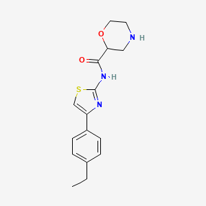 molecular formula C16H19N3O2S B7626670 N-[4-(4-ethylphenyl)-1,3-thiazol-2-yl]morpholine-2-carboxamide 