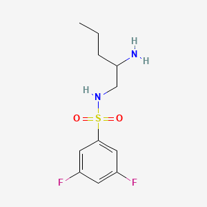 molecular formula C11H16F2N2O2S B7626726 N-(2-aminopentyl)-3,5-difluorobenzenesulfonamide 
