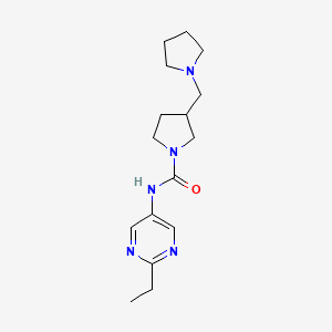 molecular formula C16H25N5O B7626970 N-(2-ethylpyrimidin-5-yl)-3-(pyrrolidin-1-ylmethyl)pyrrolidine-1-carboxamide 