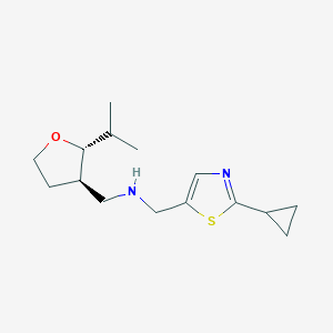 molecular formula C15H24N2OS B7627543 N-[(2-cyclopropyl-1,3-thiazol-5-yl)methyl]-1-[(2R,3R)-2-propan-2-yloxolan-3-yl]methanamine 