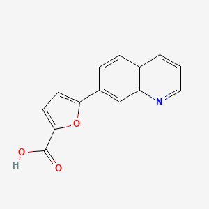 molecular formula C14H9NO3 B7628112 5-Quinolin-7-ylfuran-2-carboxylic acid 