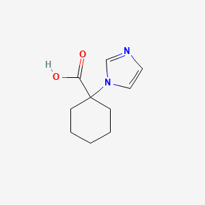 molecular formula C10H14N2O2 B7628295 1-Imidazol-1-ylcyclohexane-1-carboxylic acid 