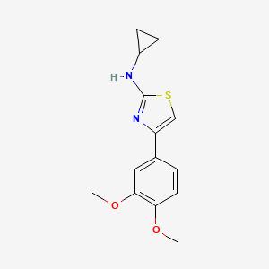 molecular formula C14H16N2O2S B7628483 N-cyclopropyl-4-(3,4-dimethoxyphenyl)-1,3-thiazol-2-amine 