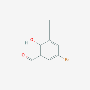 molecular formula C12H15BrO2 B7628604 1-(5-bromo-3-tert-butyl-2-hydroxyphenyl)ethan-1-one 