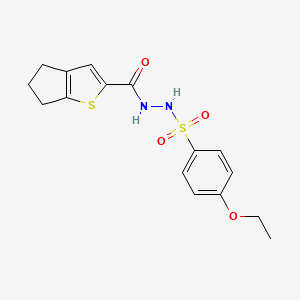 molecular formula C16H18N2O4S2 B7628653 N'-(4-ethoxyphenyl)sulfonyl-5,6-dihydro-4H-cyclopenta[b]thiophene-2-carbohydrazide 