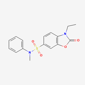 molecular formula C16H16N2O4S B7628783 3-ethyl-N-methyl-2-oxo-N-phenyl-1,3-benzoxazole-6-sulfonamide 