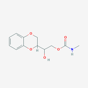 molecular formula C12H15NO5 B076296 Methylcarbamic acid 2-(1,4-benzodioxan-2-yl)-2-hydroxyethyl ester CAS No. 13973-72-3