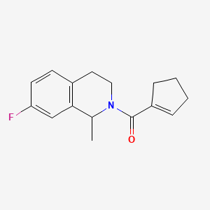 molecular formula C16H18FNO B7630692 cyclopenten-1-yl-(7-fluoro-1-methyl-3,4-dihydro-1H-isoquinolin-2-yl)methanone 