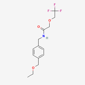 molecular formula C14H18F3NO3 B7635206 N-[[4-(ethoxymethyl)phenyl]methyl]-2-(2,2,2-trifluoroethoxy)acetamide 