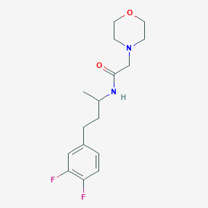 molecular formula C16H22F2N2O2 B7636024 N-[4-(3,4-difluorophenyl)butan-2-yl]-2-morpholin-4-ylacetamide 